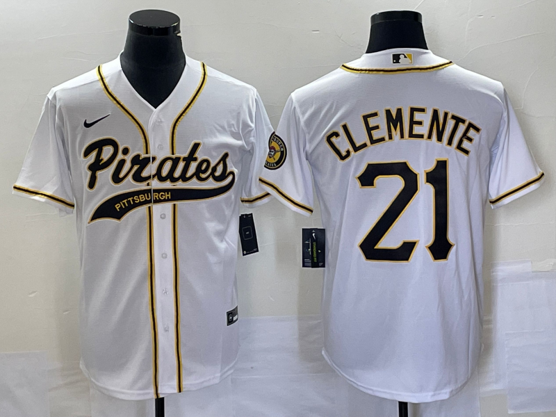 Men's Pittsburgh Pirates #21 Roberto Clemente White Cool Base Stitched Baseball Jersey Men's Pittsburgh Pirates #21 Roberto Clemente White Cool Base Stitched Baseball Jersey